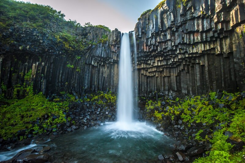 Hexagonal Basalt Columns — Black
