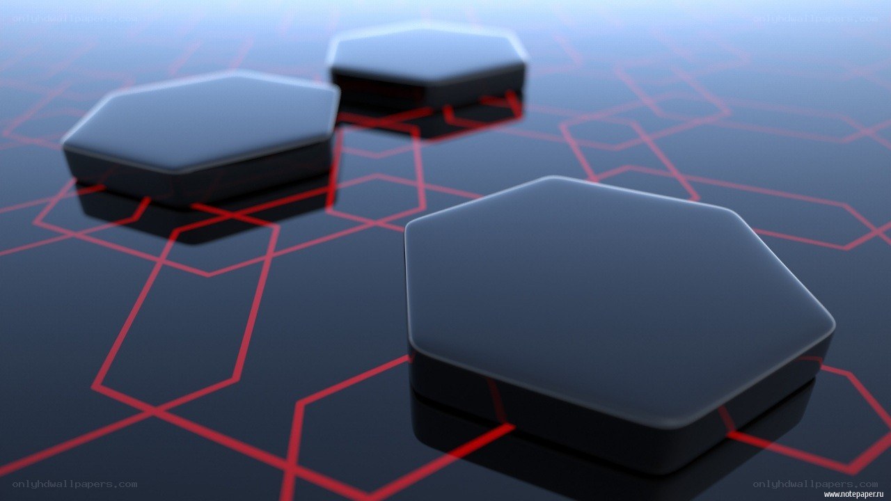 hexagonal blocks on circuit board