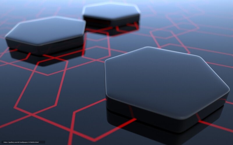 hexagonal blocks on circuit board