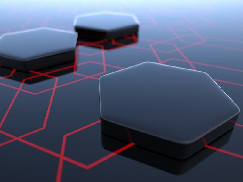 Hexagonal Blocks on Surface — Black, Technological