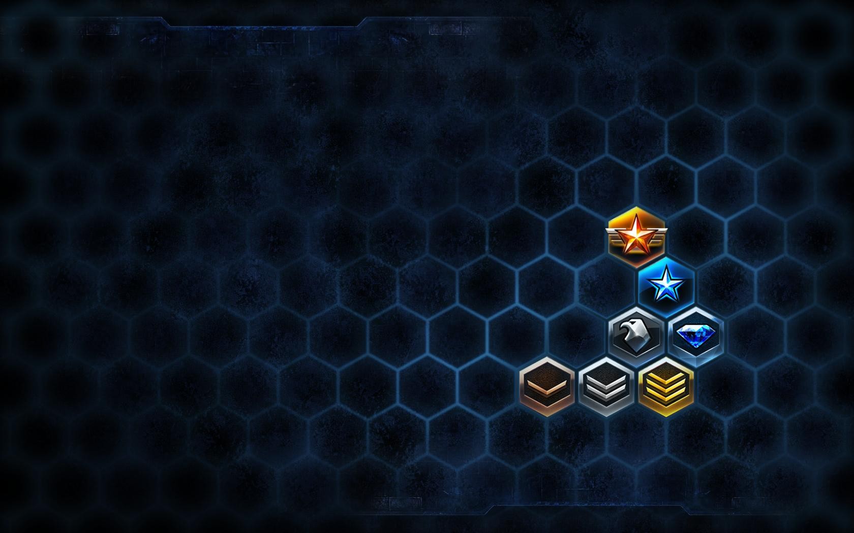 hexagonal game interface with icons