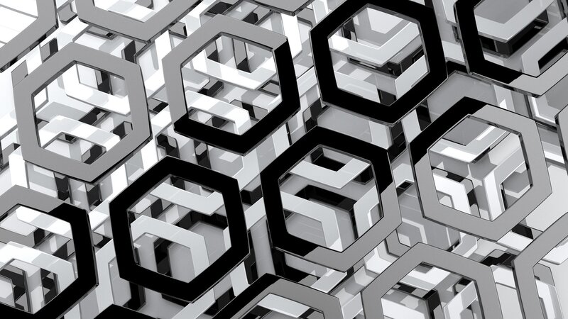 Hexagonal Geometric Pattern — Black, Abstract