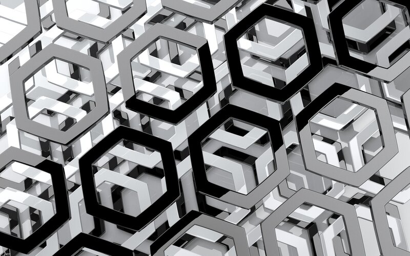 Hexagonal Geometric Pattern — Black, Mechanical