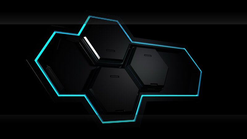Hexagonal Geometric Pattern — Black
