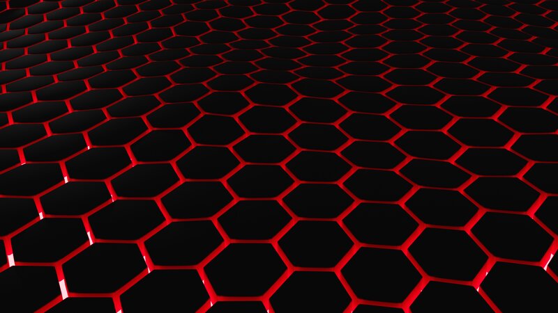 Hexagonal Grid Pattern — Black, Dark, 3d Render, Hexagons