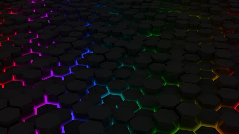 Hexagonal Grid Pattern — Black, Dark, 3d Render