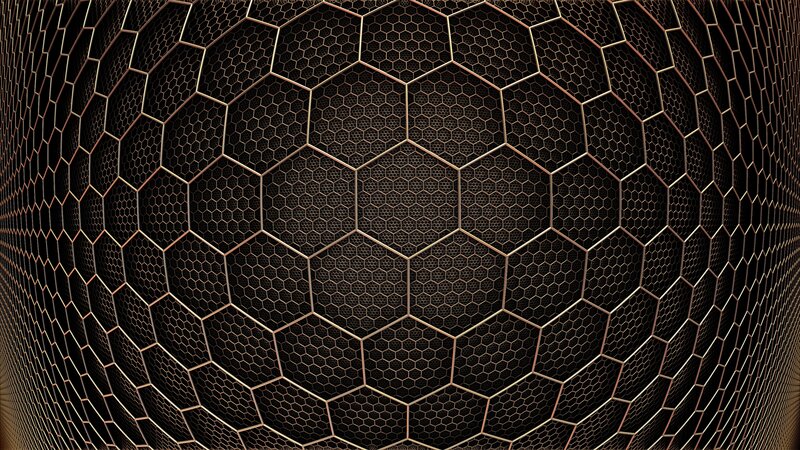 Hexagonal Grid Pattern — Black, Geometric