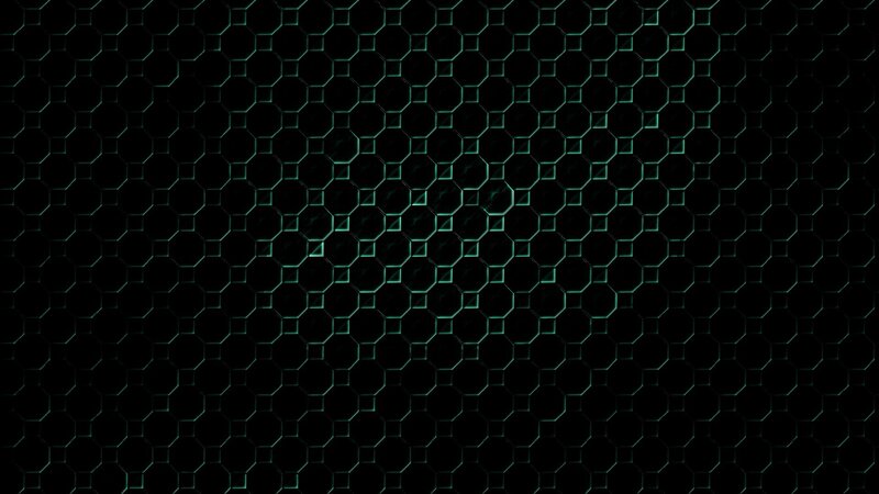 Hexagonal Grid Pattern — Black, Technological, Digital Art, Dark
