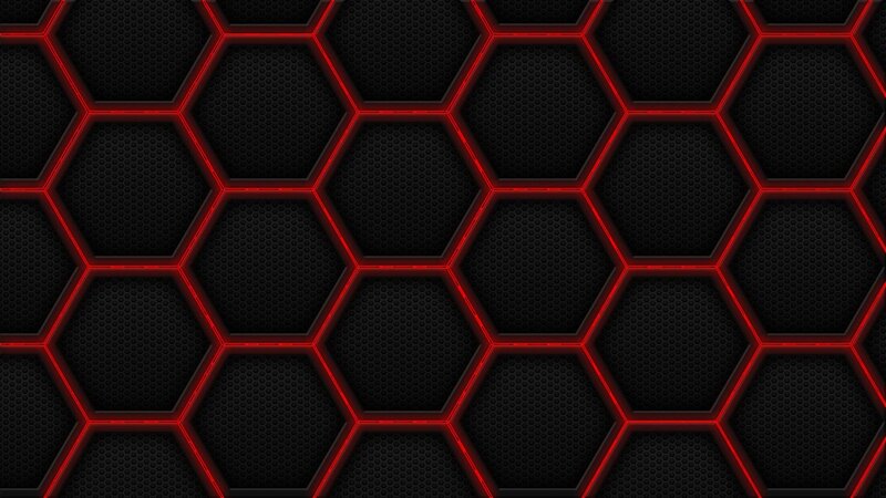 Hexagonal Grid Pattern — Black, Technological, Digital Art, Hexagons