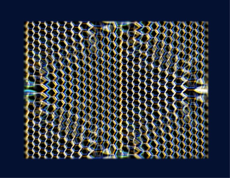 Hexagonal Grid Pattern — Black, Technological