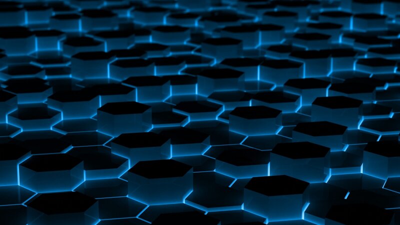 Hexagonal Grid Pattern — Blue