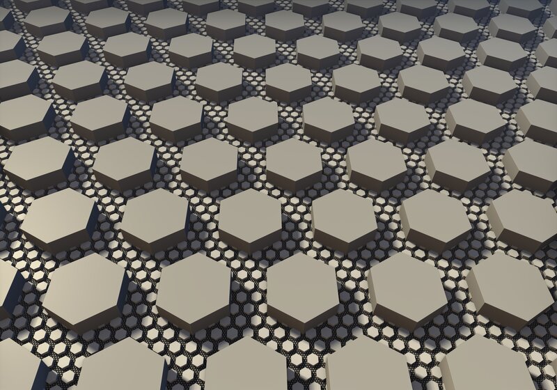 Hexagonal Grid Pattern — Gray