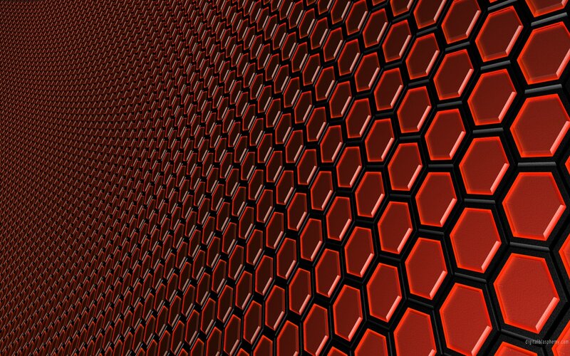 Hexagonal Grid Pattern — Red, Dramatic