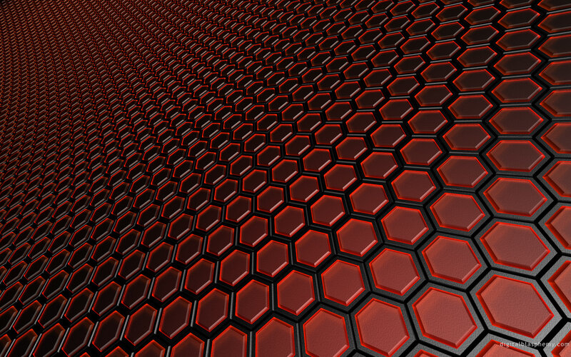 Hexagonal Grid Pattern — Red