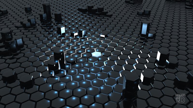 Hexagonal Grid Structure — Black
