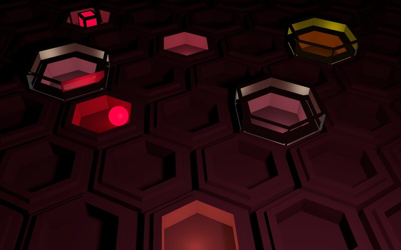 hexagonal grid with glowing elements