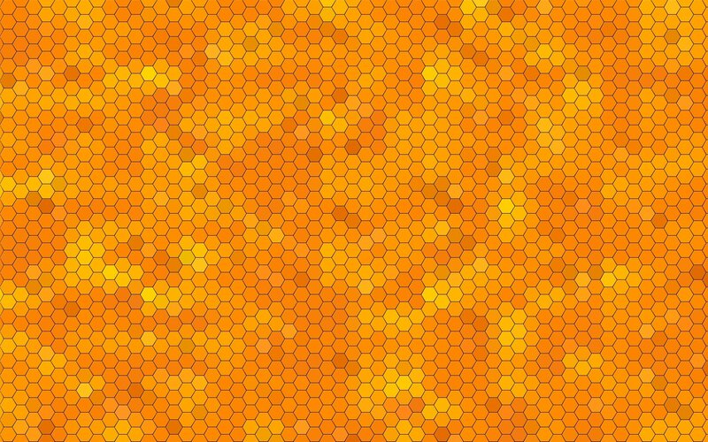 Hexagonal Honeycomb Pattern — Orange