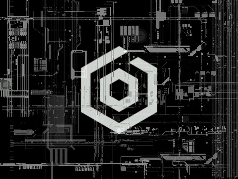 Hexagonal Logo on Circuit Board
