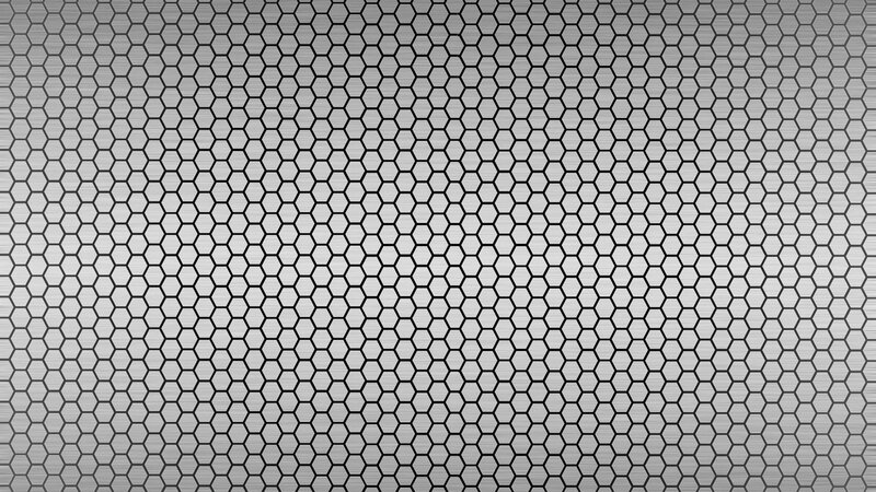 Hexagonal Metal Grid — Gray, Neutral