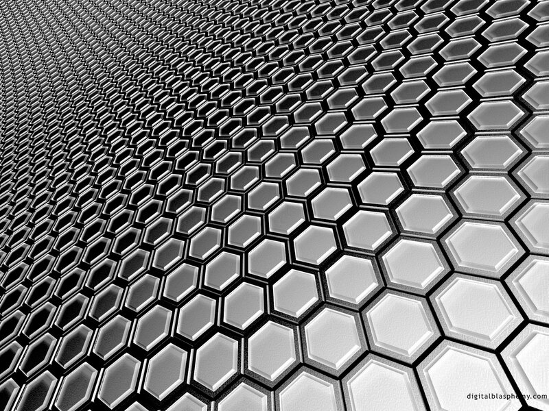 hexagonal metal grid pattern