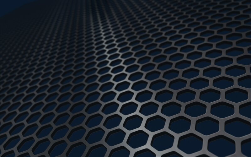Hexagonal Metal Mesh — Black, Dark, 3d Render