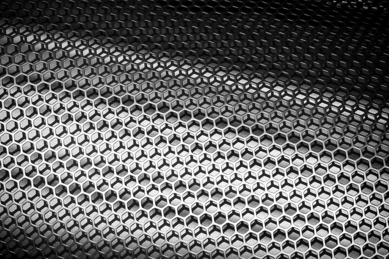hexagonal metal mesh pattern