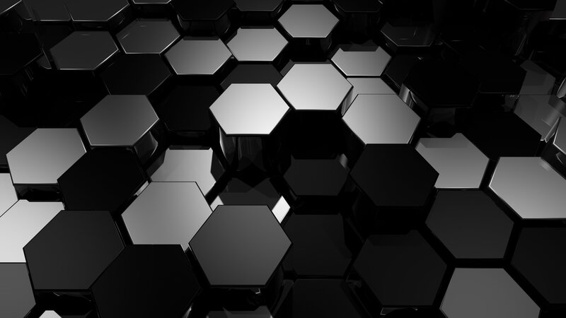 Hexagonal Pattern — Black, Abstract