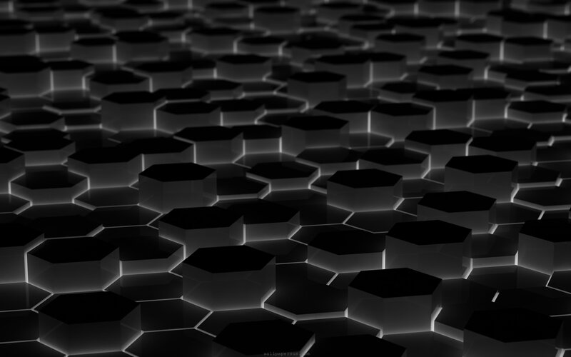 Hexagonal Pattern — Black, Dark, Digital Art, Hexagons
