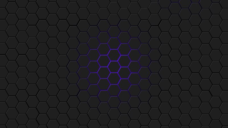 Hexagonal Pattern — Black, Dark, Digital Art