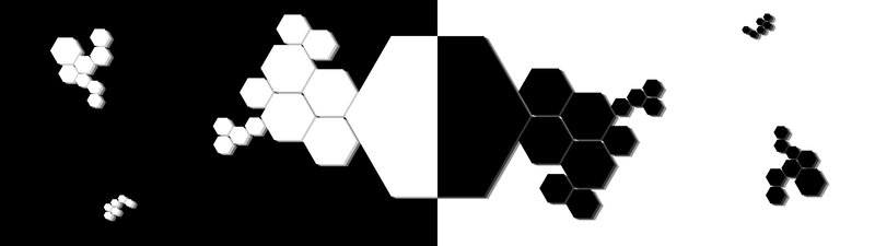 Hexagonal Pattern — Black, Minimalist, Abstract