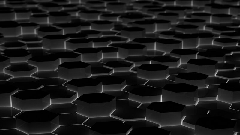 Hexagonal Pattern — Black, Minimalist