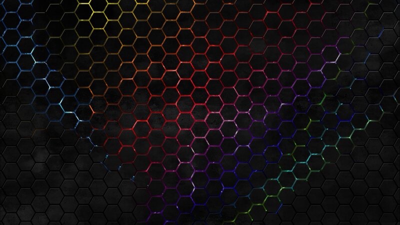 Hexagonal Pattern — Black, Technological, Digital Art, Hexagons