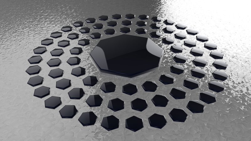 hexagonal pattern on textured surface