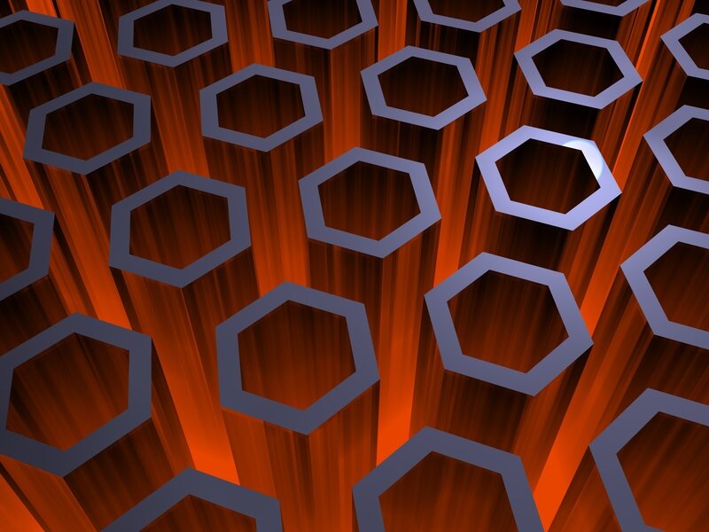 Hexagonal Pattern — Orange, Abstract