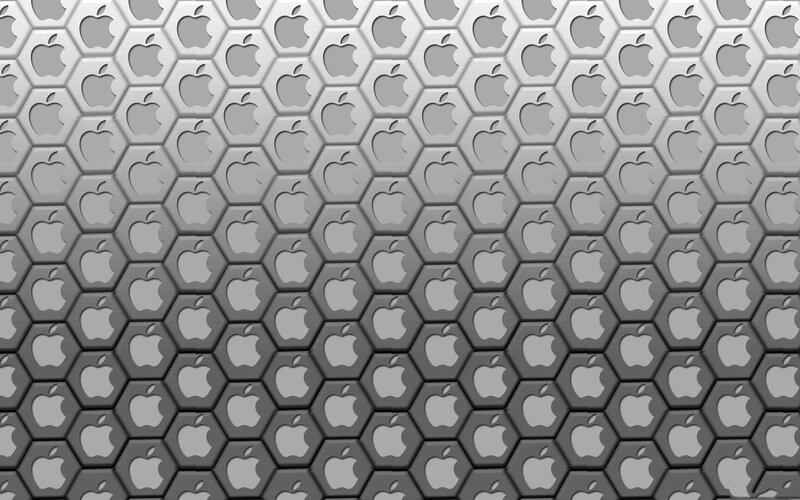 Hexagonal Pattern with Apple Logo