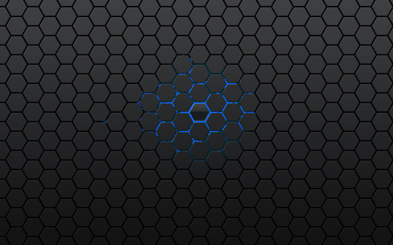 hexagonal pattern with blue glow