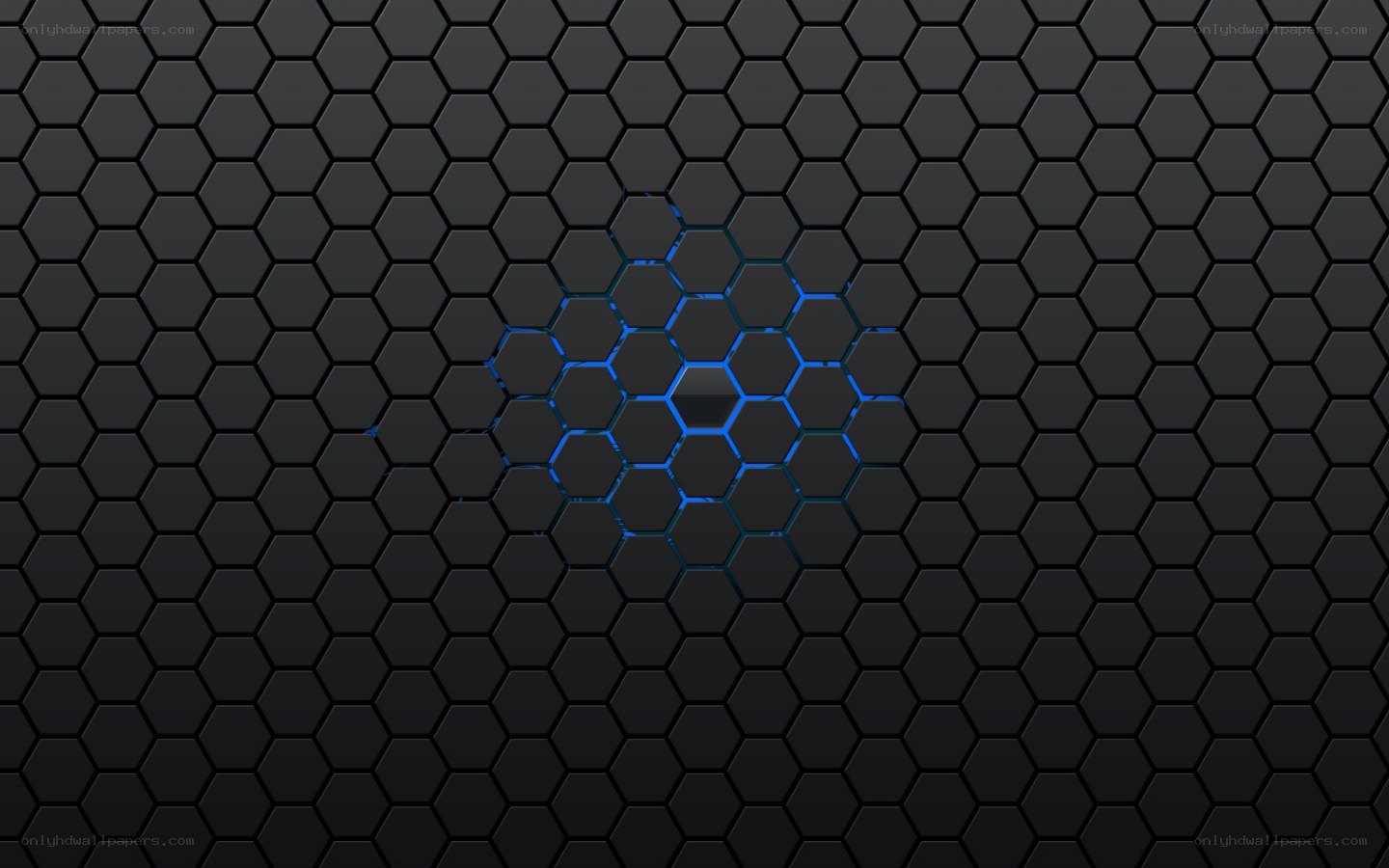 hexagonal pattern with blue glow