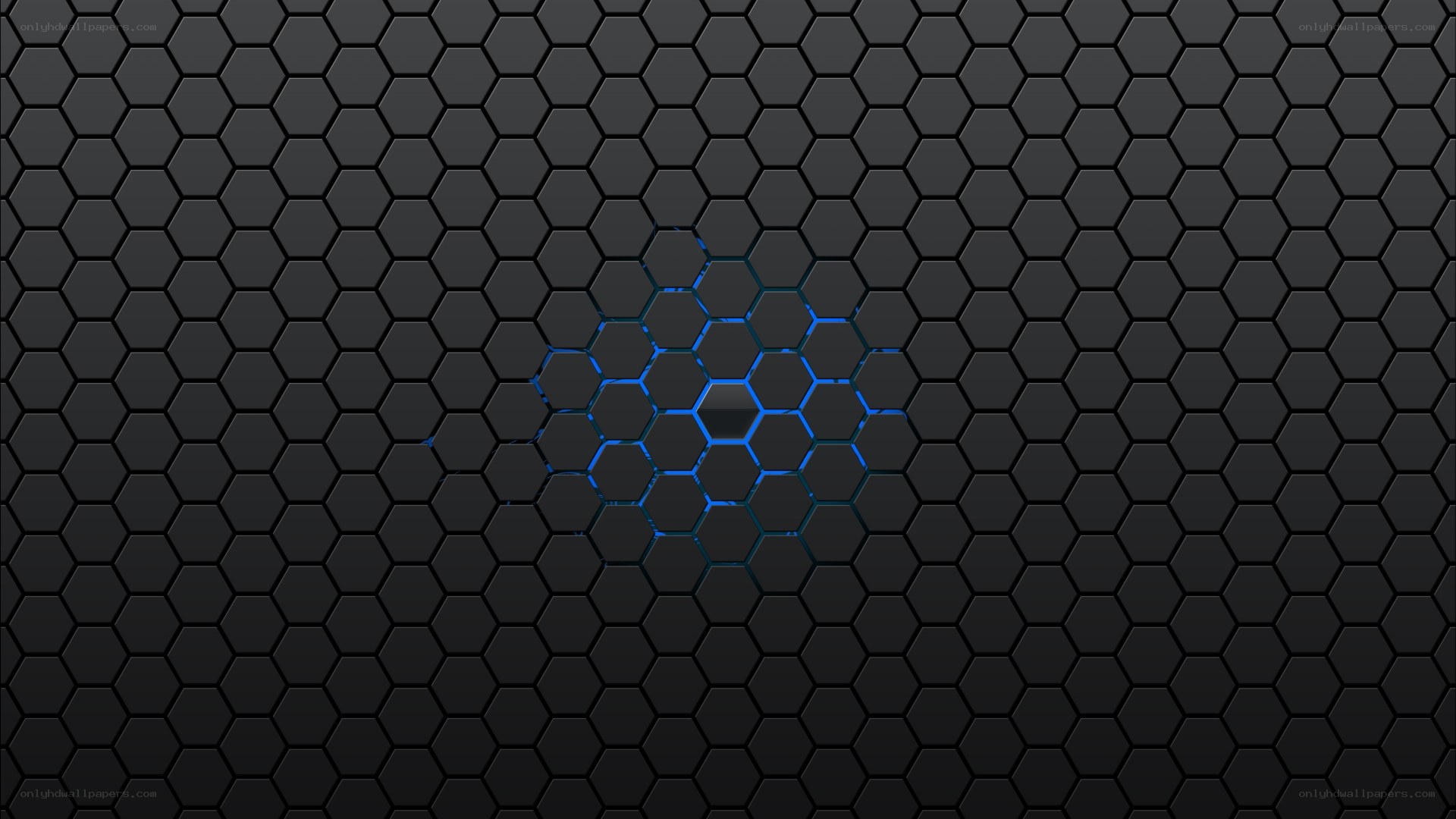 hexagonal pattern with blue glow