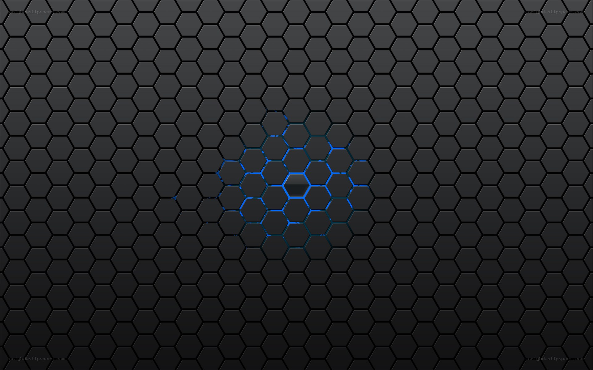 hexagonal pattern with blue glow