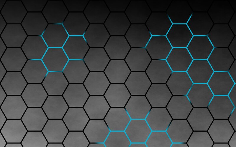 Hexagonal Pattern with Blue Lines