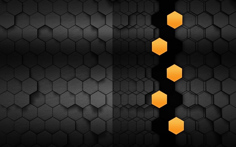 Hexagonal Pattern with Glowing Cells