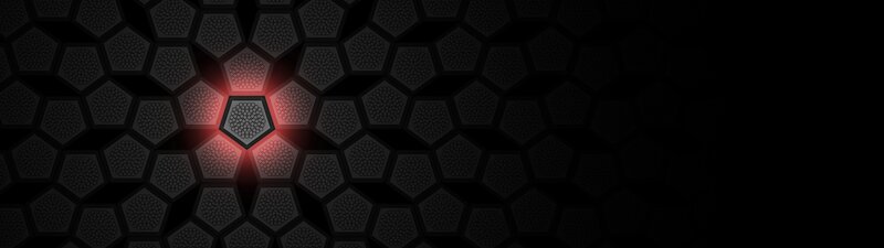Hexagonal Pattern with Glowing Center — Black