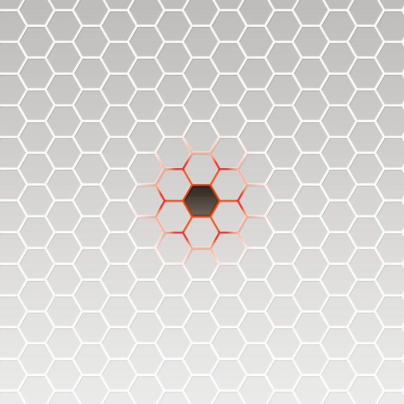 Hexagonal Pattern with Glowing Center — Gray