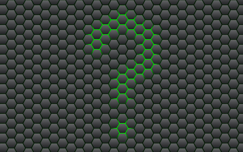 hexagonal pattern with green glow