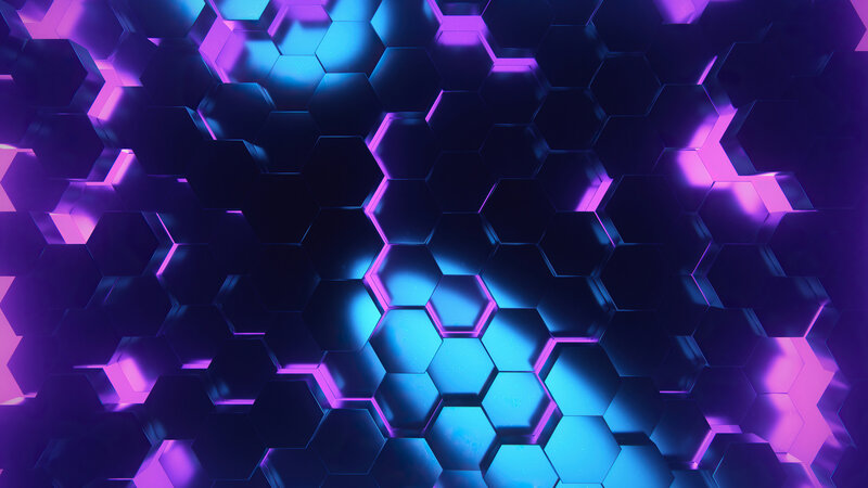 Hexagonal Pattern with Neon Lights