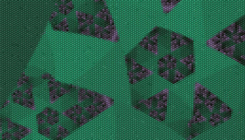 hexagonal pattern with purple shapes