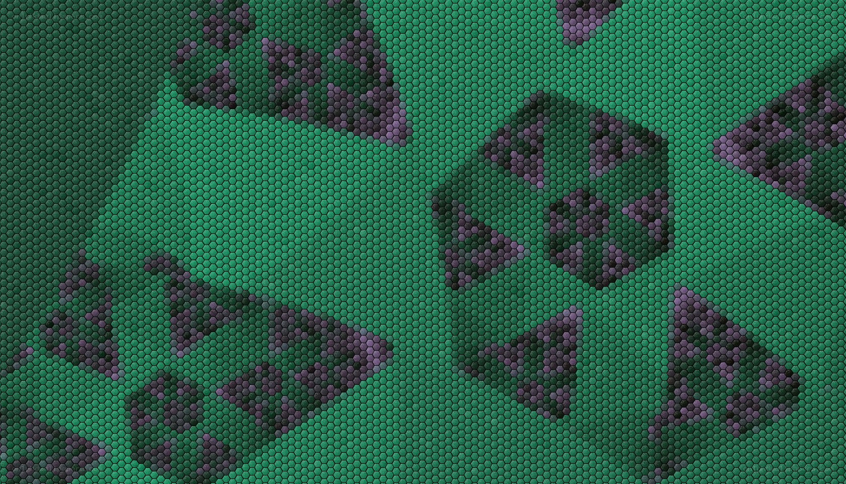 hexagonal pattern with purple shapes