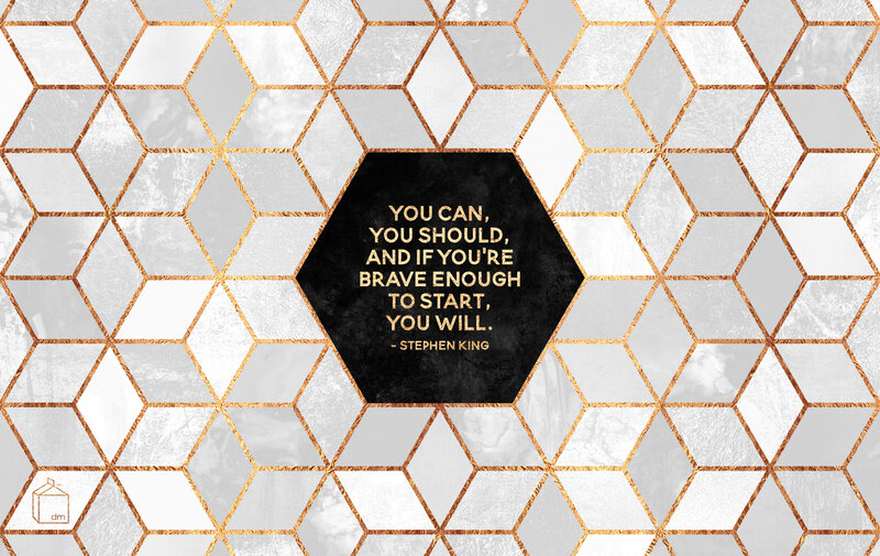 Hexagonal Pattern with Quote