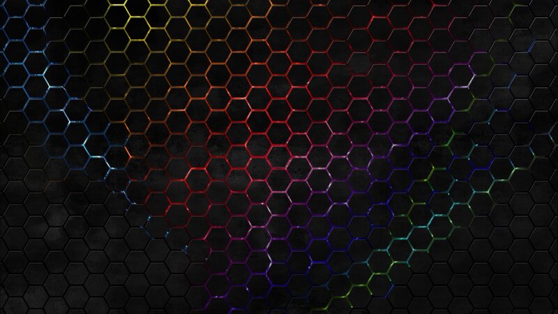 Hexagonal Pattern with Rainbow Glow