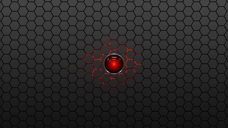 hexagonal pattern with red eye